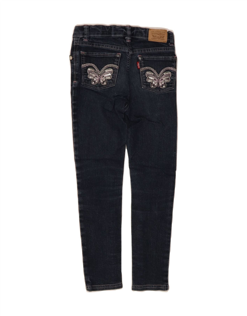 LEVI'S Girls 710 Super Skinny Jeans 6-7 Years W20 L20 Navy Blue Cotton Vintage Levi's and Second-Hand Levi's from Messina Hembry 