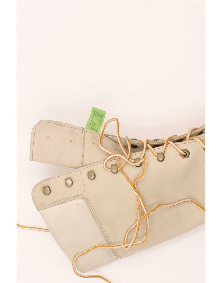 Timberland Womens Leather Knee High Boots UK Size 6 Beige Leather