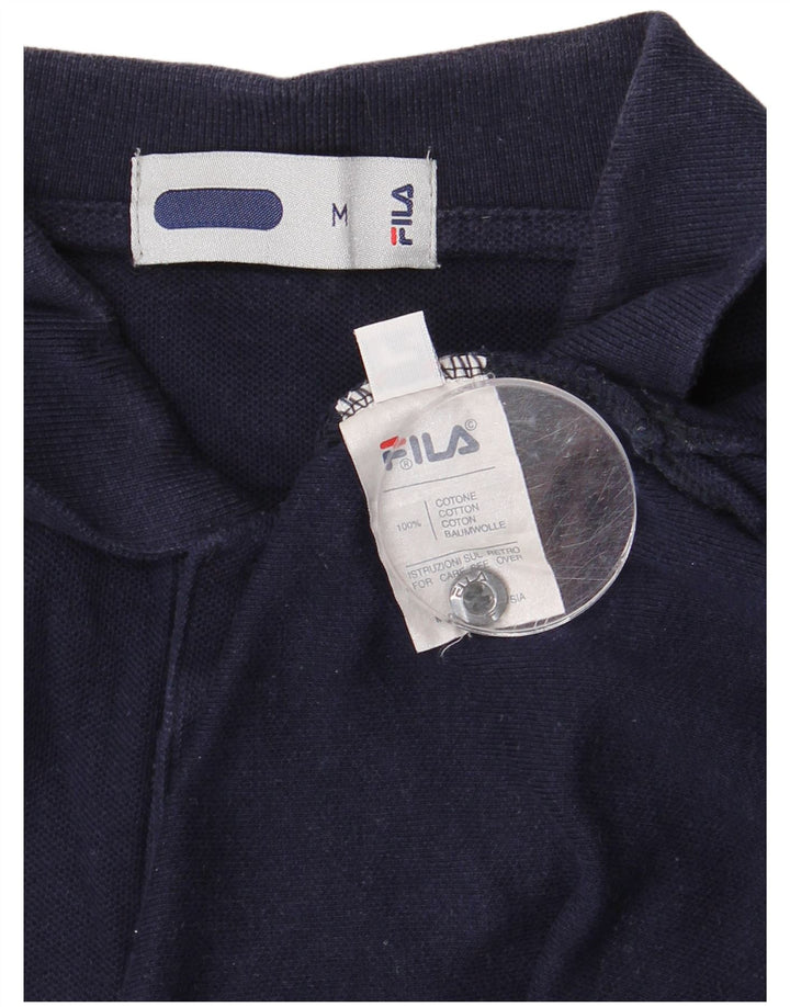 Fila Mens Polo Shirt Medium Navy Blue Cotton