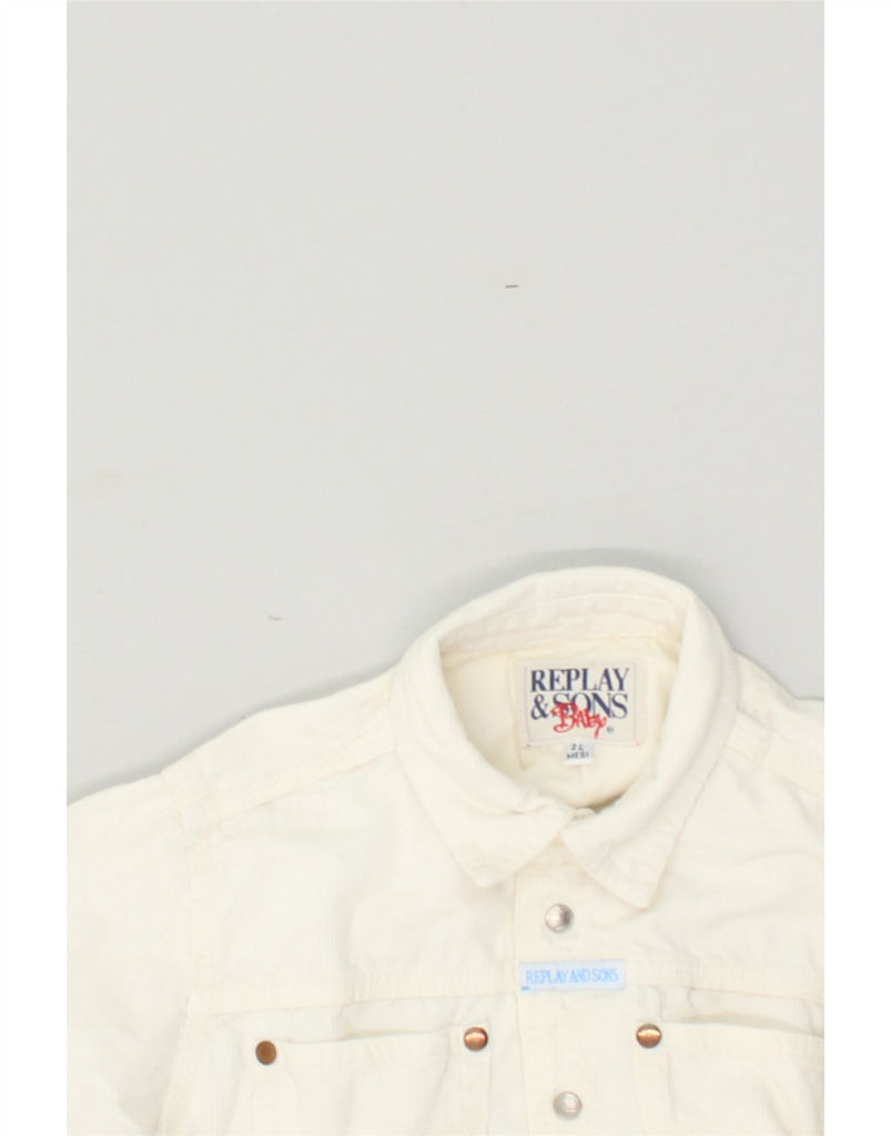 REPLAY AND SONS Baby Boys Denim Shirt 18-24 Months White Cotton | Vintage Replay and Sons | Thrift | Second-Hand Replay and Sons | Used Clothing | Messina Hembry 