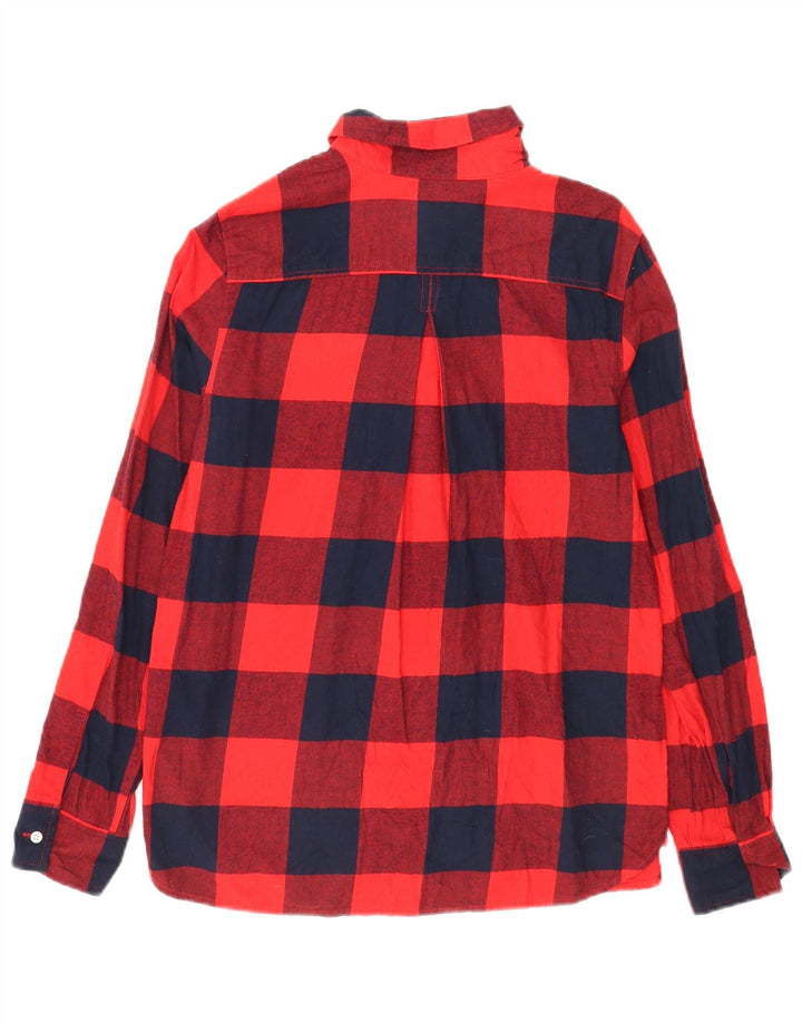 Tommy Hilfiger Womens Pullover Flannel Shirt UK 14 Medium Red Gingham