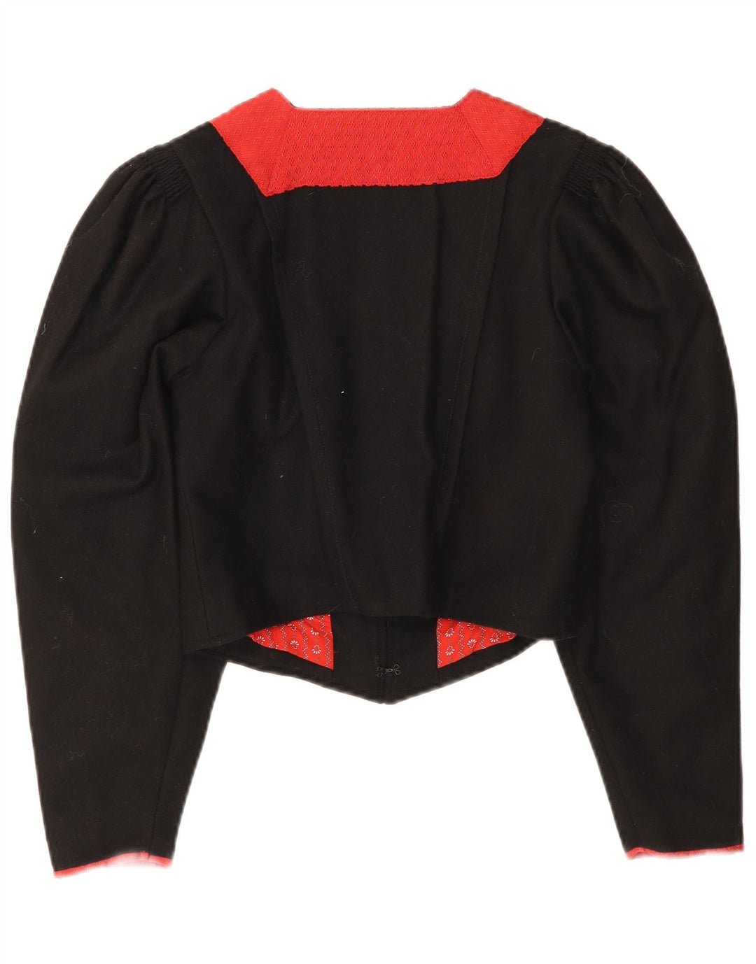 Vintage Womens Trachten Bolero Jacket EU 38 Medium Black Colourblock