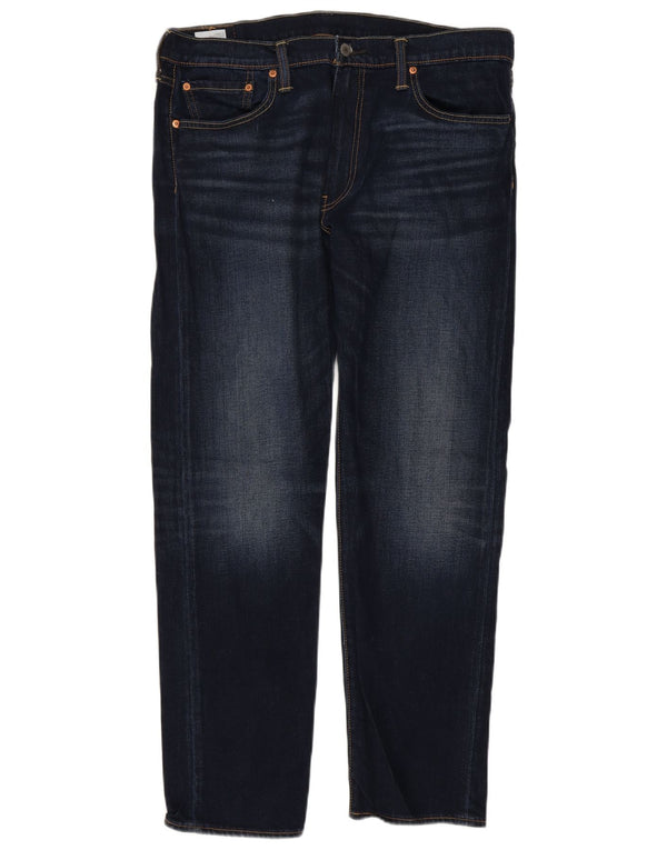 Levi's Mens 502 Tapered Jeans W36 L32 Navy Blue Cotton