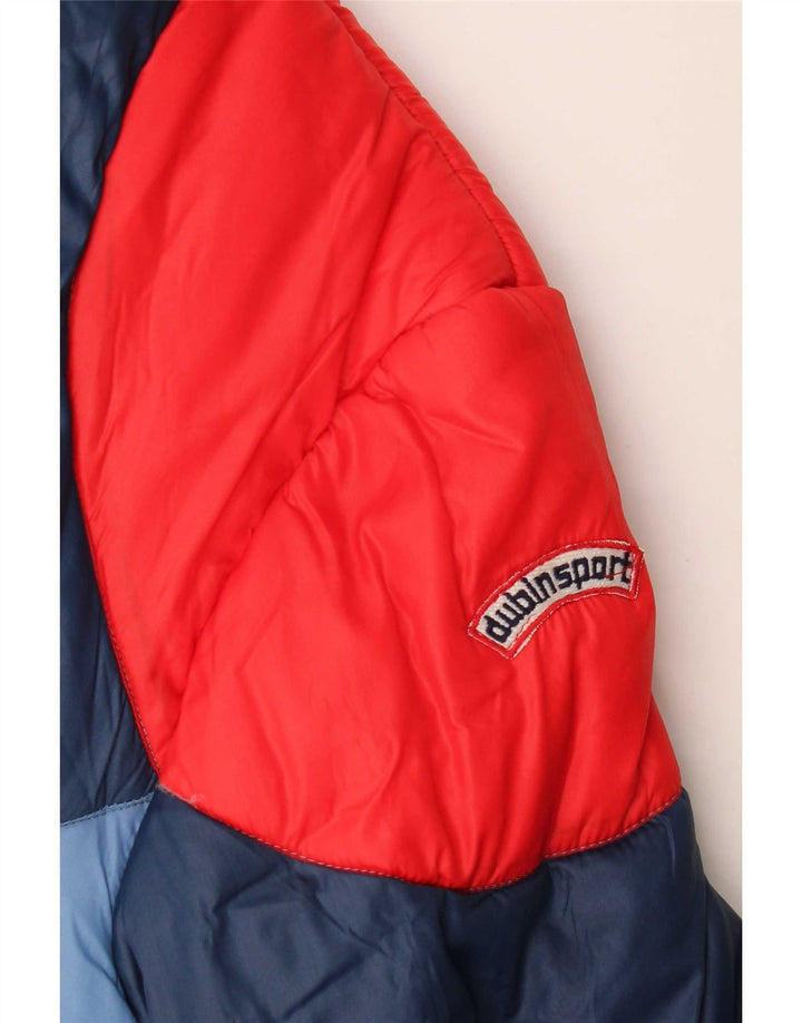 Vintage Mens Padded Jacket UK 38 Medium Blue Colourblock