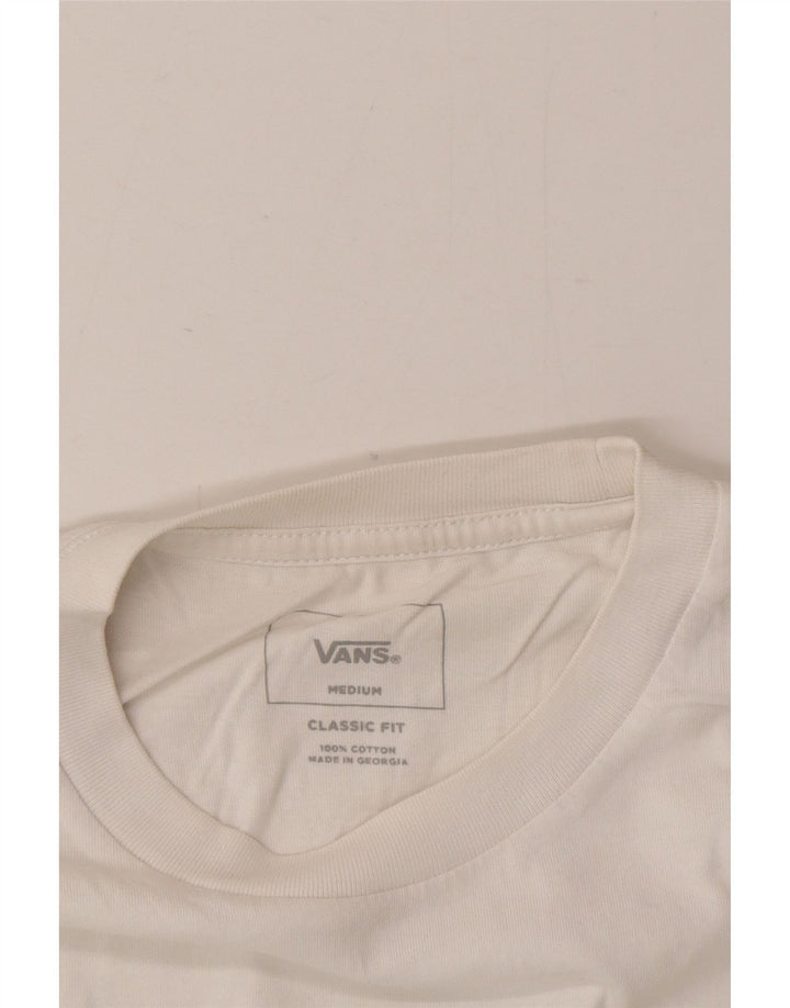 Vans Mens Classic Fit T-Shirt Top Medium White Cotton