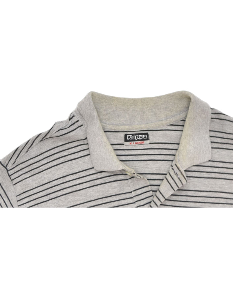 KAPPA Mens Polo Shirt XL Grey Striped Cotton Classic | Vintage | Thrift | Second-Hand | Used Clothing | Messina Hembry 