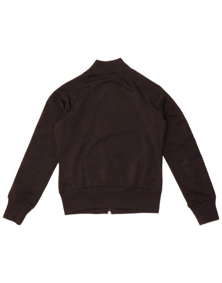 Adidas Womens Crop Tracksuit Top Jacket IT 44 Medium Black Polyester