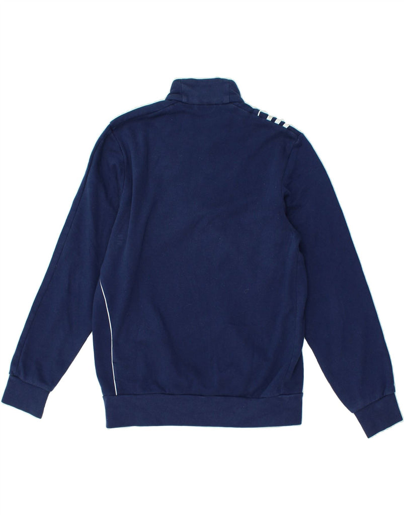 ADIDAS Mens Zip Neck Sweatshirt Jumper UK 40/42 Medium Blue Cotton | Vintage Adidas | Thrift | Second-Hand Adidas | Used Clothing | Messina Hembry 