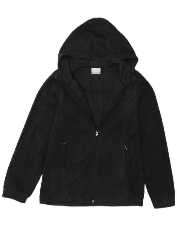 Columbia Girls Hooded Fleece Jacket 14-15 Years Large Black Polyester