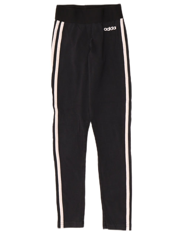 Adidas Womens Leggings UK 0/2 2XS Black Striped Sports