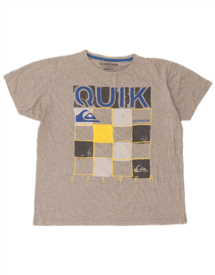 Quiksilver Mens Regular Fit Graphic T-Shirt Top Medium Grey