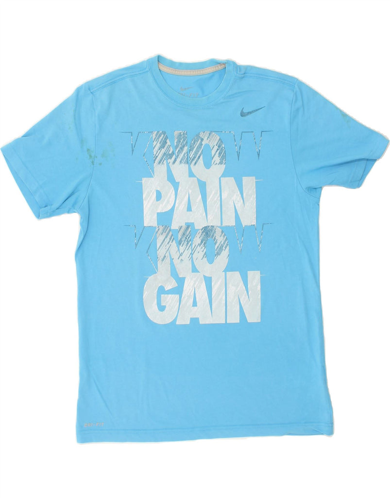 NIKE Mens Dri Fit Graphic T-Shirt Top Medium Blue Cotton Vintage Nike and Second-Hand Nike from Messina Hembry 