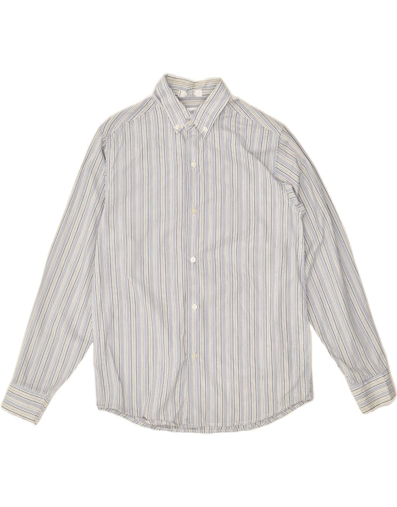 CALVIN KLEIN Boys Slim Shirt 13-14 Years Grey Striped Cotton | Vintage Calvin Klein | Thrift | Second-Hand Calvin Klein | Used Clothing | Messina Hembry 