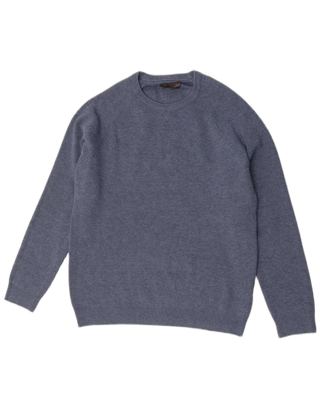 Marks & Spencer Mens Crew Neck Jumper Sweater Large Blue Polyester