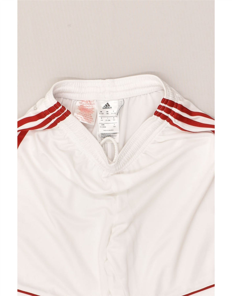 ADIDAS Boys Sport Shorts 11-12 Years White Polyester | Vintage Adidas | Thrift | Second-Hand Adidas | Used Clothing | Messina Hembry 