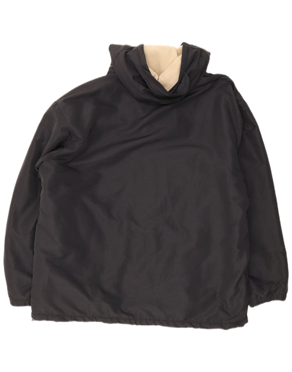 Kappa Mens Hooded Loose Fit Reversible Jacket UK 40 Large Black Polyester
