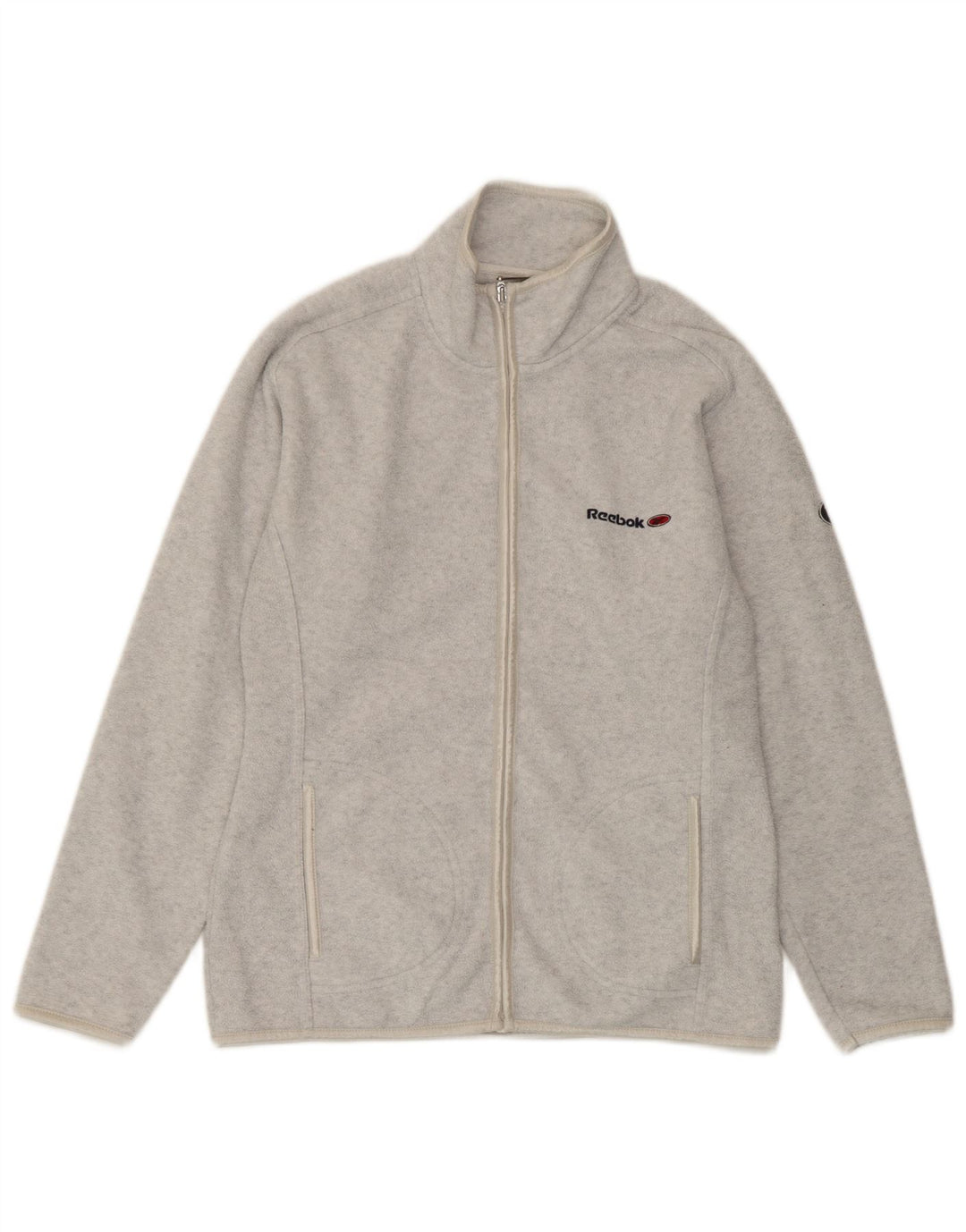 Reebok Womens Fleece Jacket UK 10 Small Grey Flecked Polyester