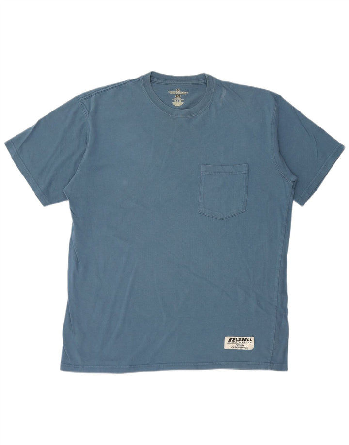Russell Athletic Mens T-Shirt Top Large Blue Cotton