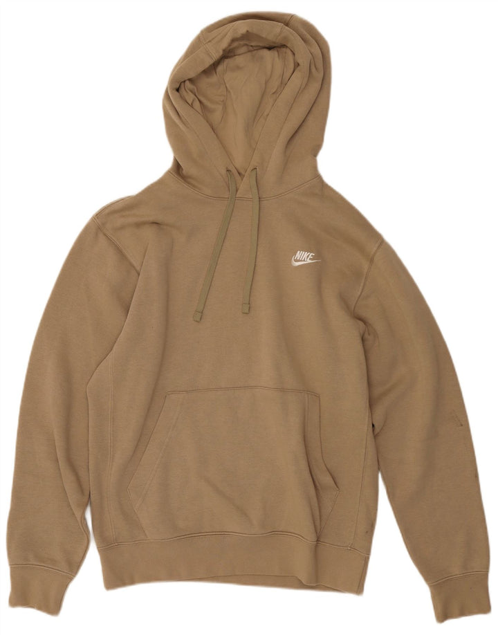 Nike Mens Hoodie Jumper Small Beige Cotton
