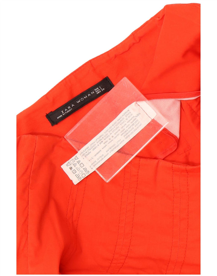 Zara Womens A-Line Skirt Large W30  Orange Cotton