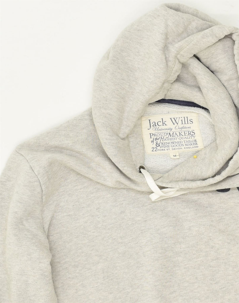 JACK WILLS Mens Graphic Hoodie Jumper Medium Grey Cotton | Vintage Jack Wills | Thrift | Second-Hand Jack Wills | Used Clothing | Messina Hembry 