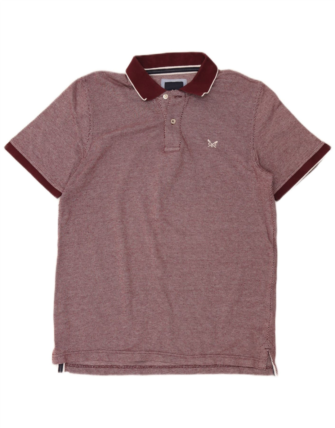 Crew Clothing Mens Polo Shirt Medium Burgundy Cotton