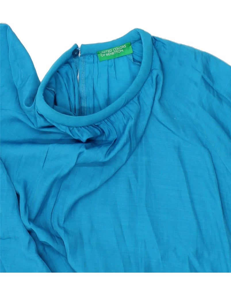 BENETTON Womens Oversized Long Sleeve Blouse Top UK 6 XS Blue Polyester Vintage Benetton and Second-Hand Benetton from Messina Hembry 