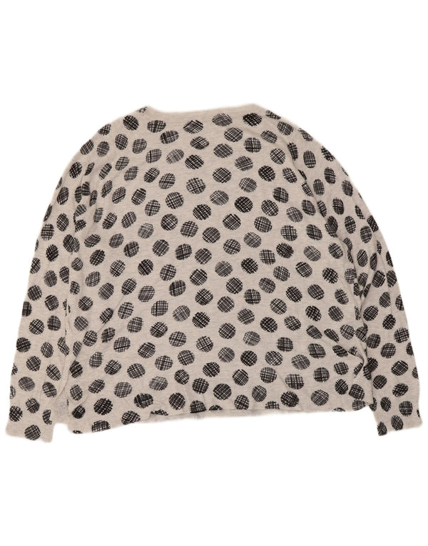 Marks & Spencer Womens Boat Neck Jumper Sweater UK 18 XL Grey Polka Dot