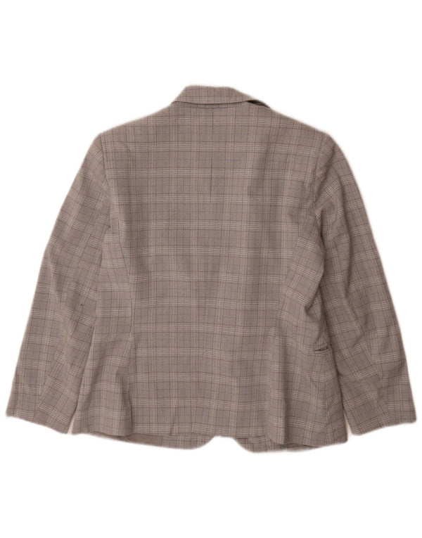 Zara Womens 1 Button Blazer Jacket EU 40 Medium Grey Houndstooth