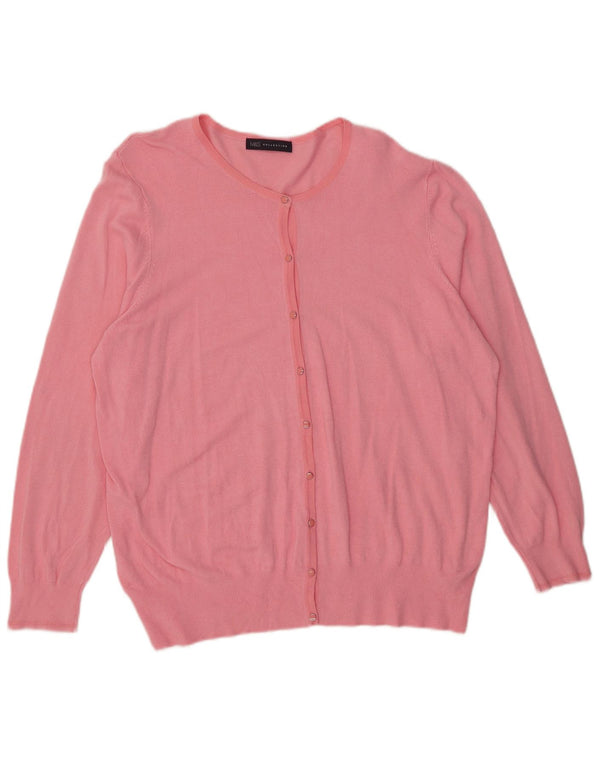 Marks & Spencer Womens Cardigan Sweater UK 24 4XL Pink Viscose