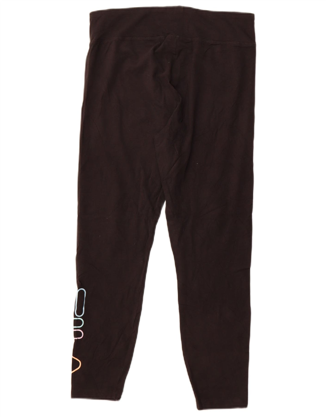 Fila Womens Graphic Crop Leggings UK 14 Large Black Cotton