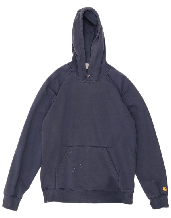 Carhartt Mens Hoodie Jumper Medium Navy Blue Cotton