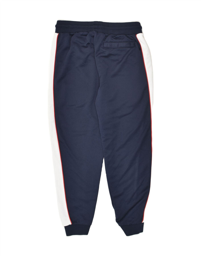 FILA Womens Graphic Tracksuit Trousers Joggers UK 14 Medium Navy Blue | Vintage Fila | Thrift | Second-Hand Fila | Used Clothing | Messina Hembry 