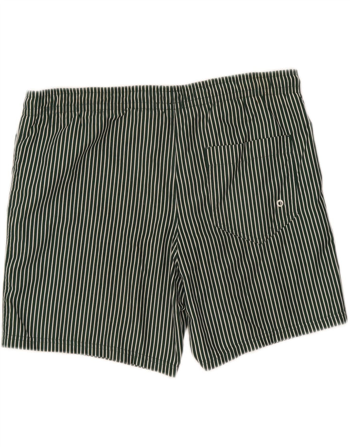 Benetton Mens Swimming Shorts Large  Green Striped