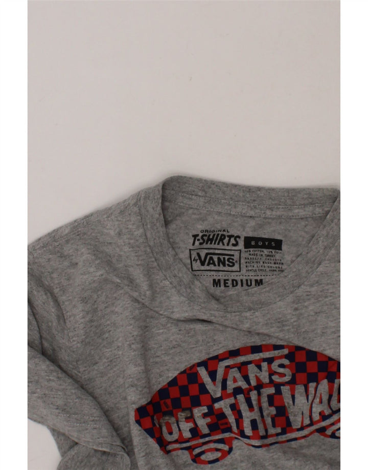 VANS Boys Graphic T-Shirt Top 10-11 Years Medium Grey Cotton Vintage Vans and Second-Hand Vans from Messina Hembry 