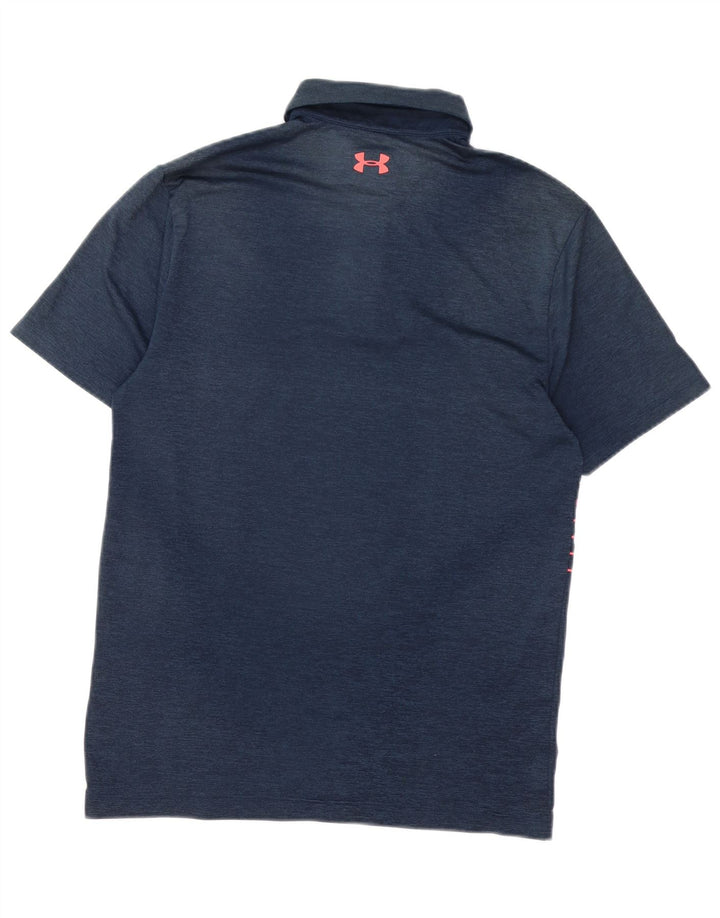 Under Armour Mens Polo Shirt Small Navy Blue Striped