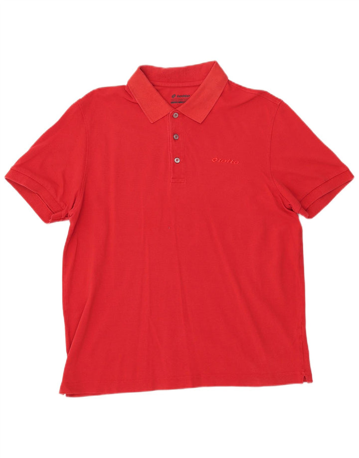 LOTTO Mens Polo Shirt Medium Red Cotton