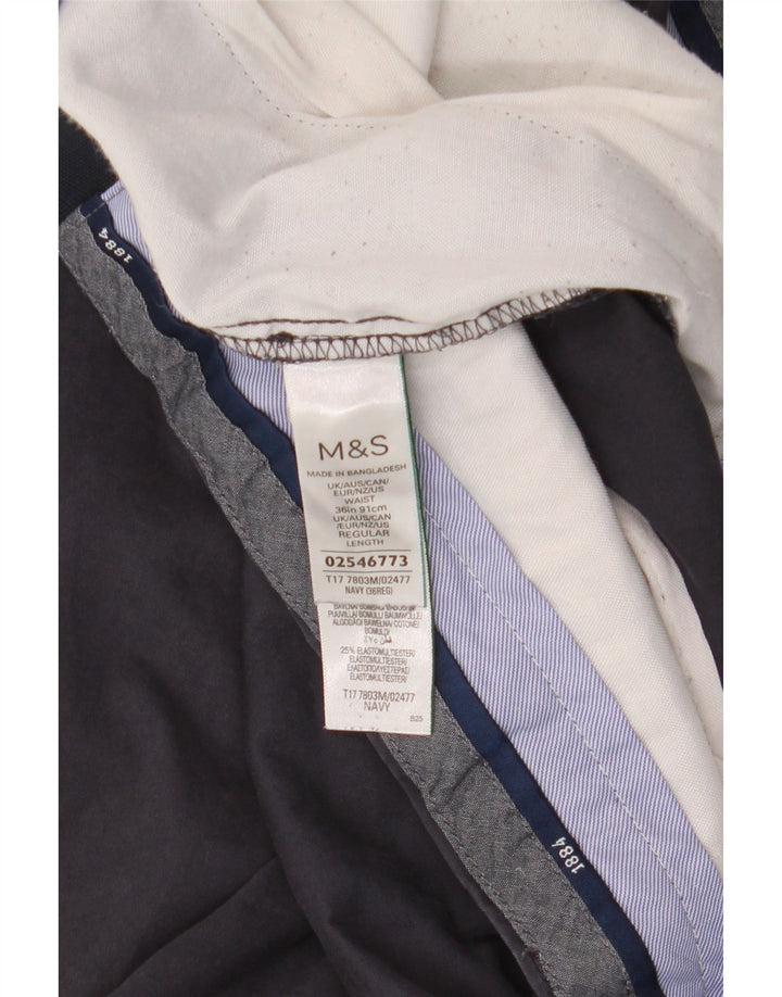 Marks & Spencer Mens Chino Shorts W36 Large  Navy Blue Cotton