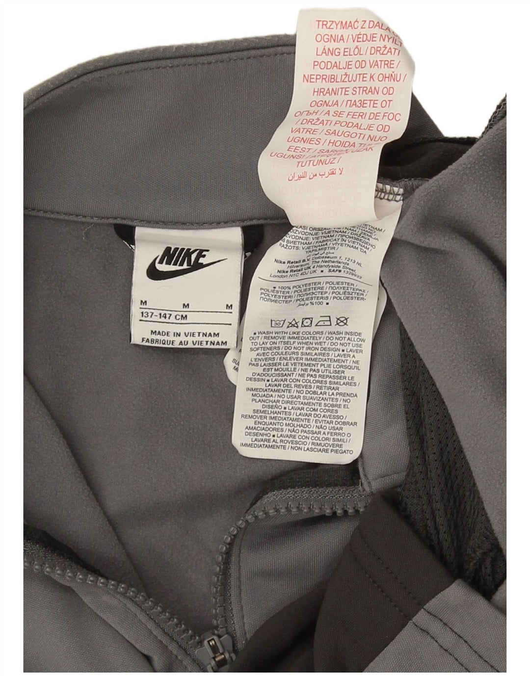 Nike Boys Graphic Tracksuit Top Jacket 10-11 Years Medium Grey Colourblock
