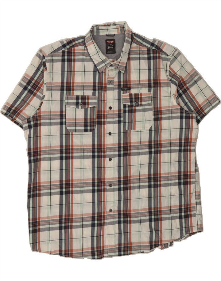 WRANGLER Mens Short Sleeve Shirt 2XL Multicoloured Plaid Cotton Vintage Wrangler and Second-Hand Wrangler from Messina Hembry 