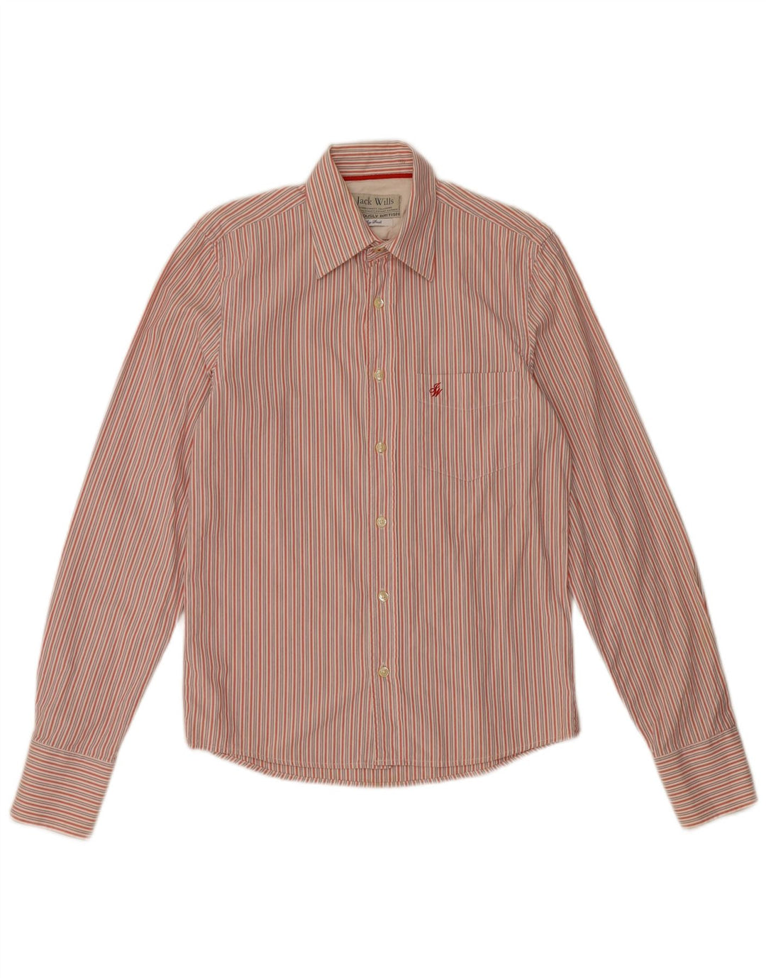 Jack Wills Mens Shirt Small Red Striped Cotton