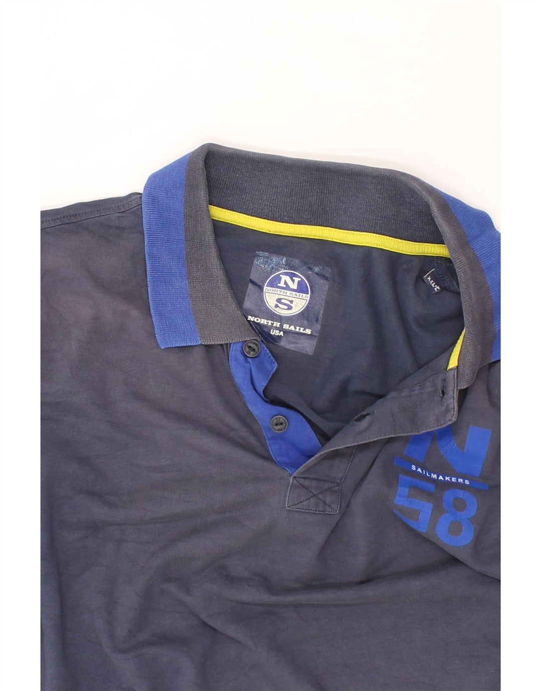 NORTH SAILS Mens Sailmakers Polo Shirt 2XL Navy Blue Cotton