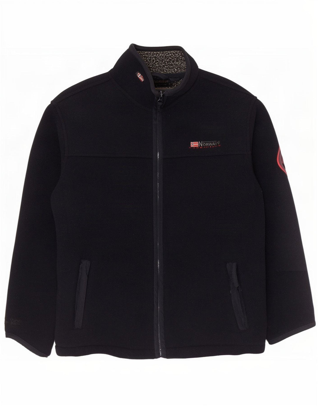 Geographical Norway Mens Fleece Jacket UK 41 Large Navy Blue Polyester