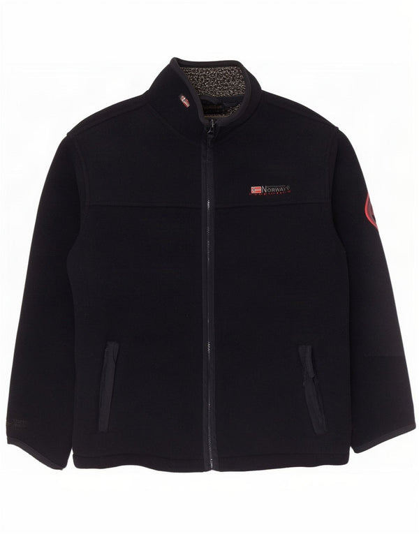 Geographical Norway Mens Fleece Jacket UK 41 Large Navy Blue Polyester