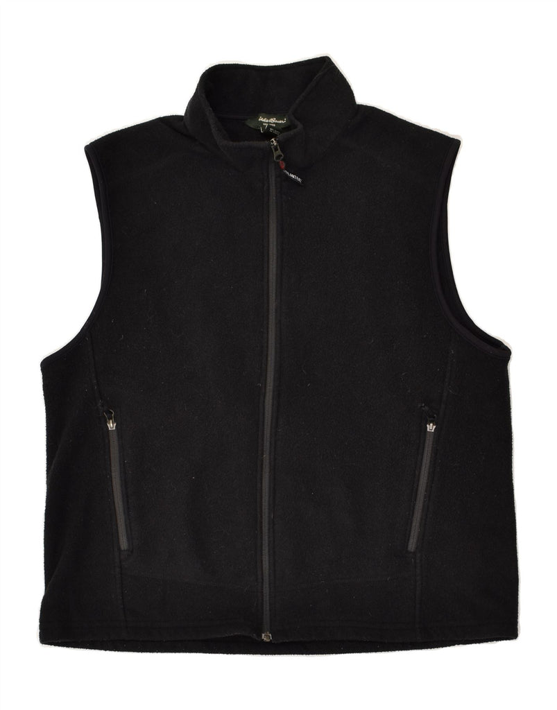 EDDIE BAUER Womens Fleece Gilet UK 16 Large Black Polyester | Vintage Eddie Bauer | Thrift | Second-Hand Eddie Bauer | Used Clothing | Messina Hembry 