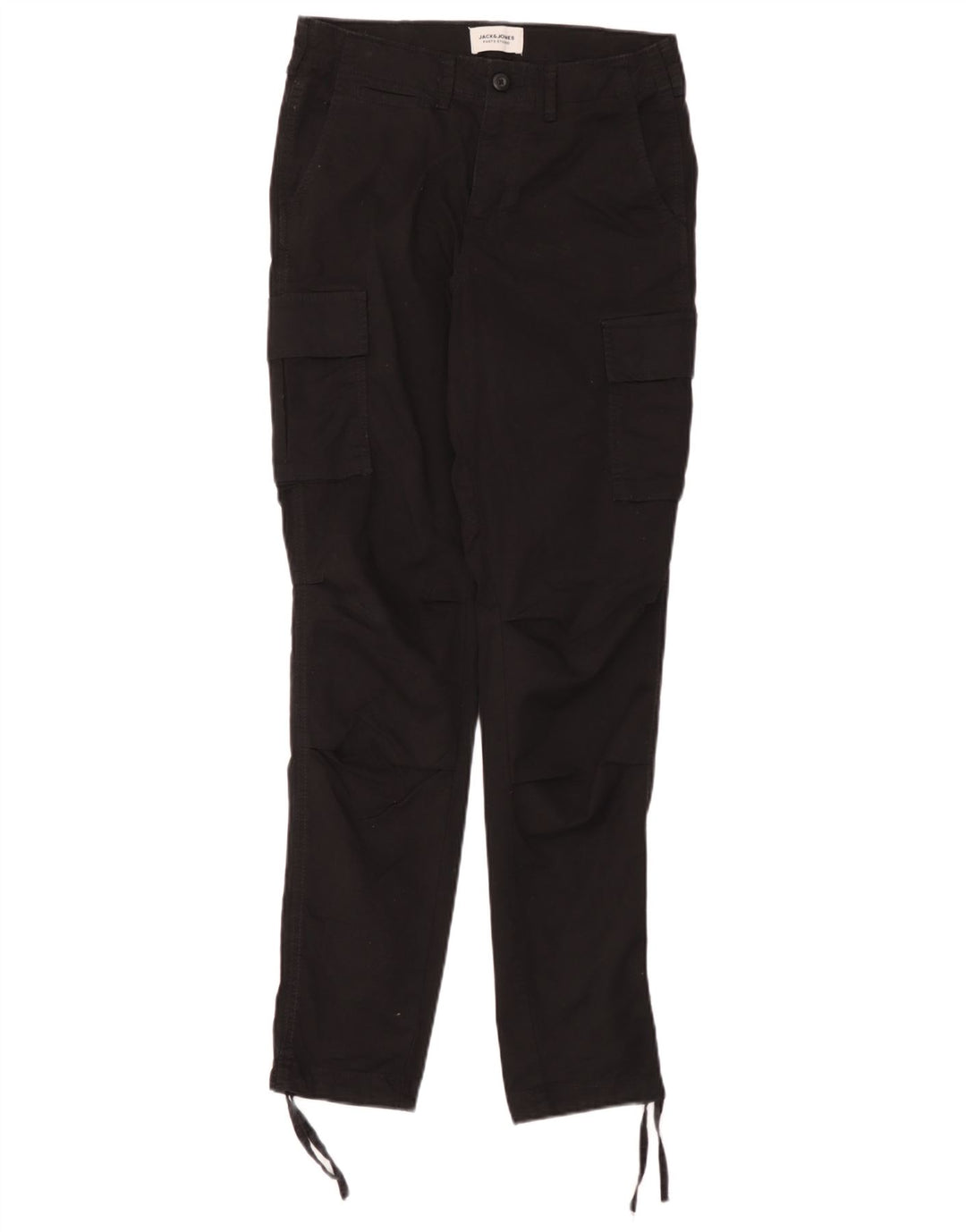 Jack & Jones Mens Slim Cargo Trousers W28 L32 Black Cotton