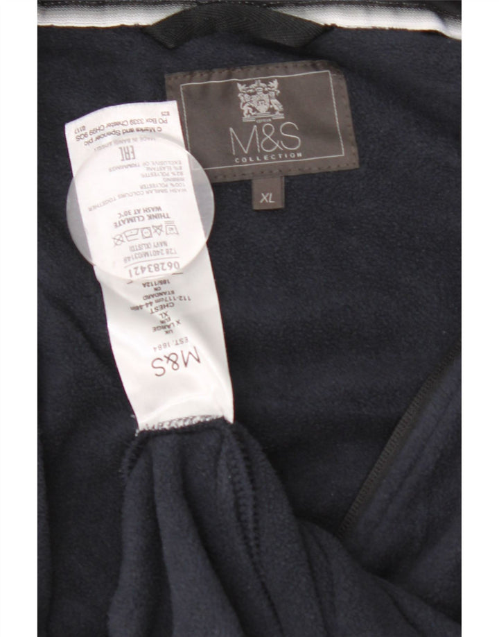 Marks & Spencer Mens Fleece Jacket UK 42 XL Navy Blue Polyester