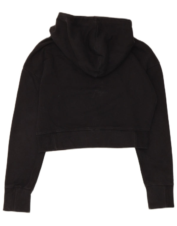 Nike Girls Crop Graphic Standard Fit Hoodie Jumper 12-13 Years Large Black
