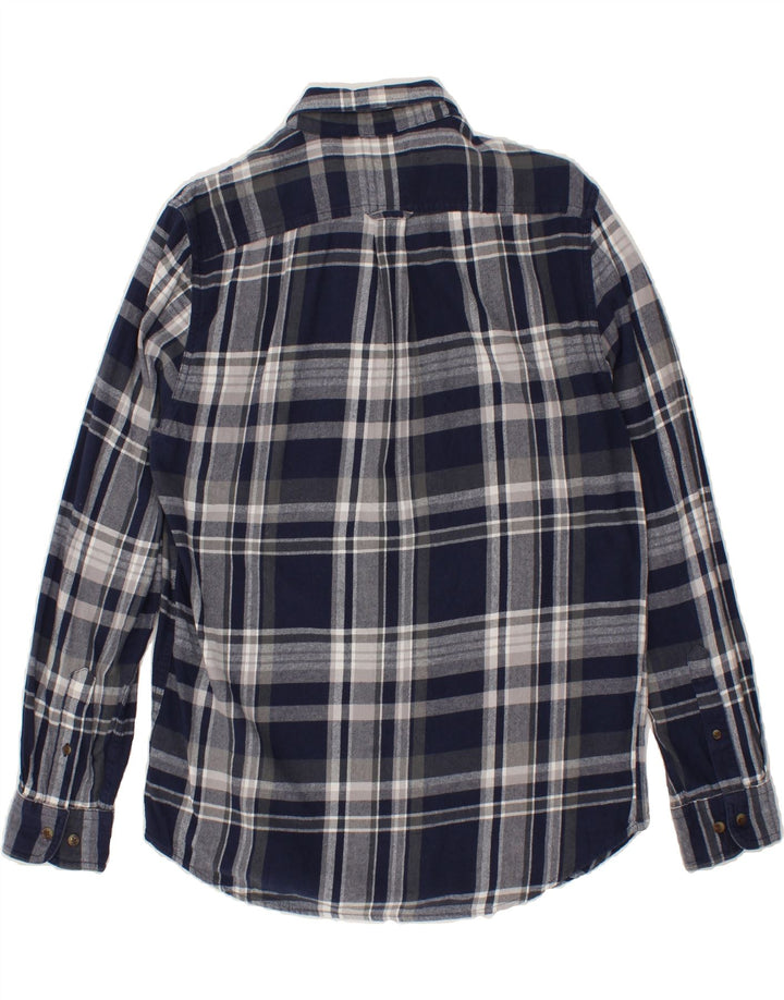 CHAPS Mens Flannel Shirt Medium Navy Blue Check Cotton Vintage Chaps and Second-Hand Chaps from Messina Hembry 