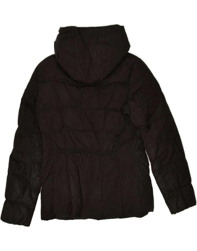 MARINA YACHTING Womens Hooded Padded Jacket IT 46 Large Black Vintage Marina Yachting and Second-Hand Marina Yachting from Messina Hembry 